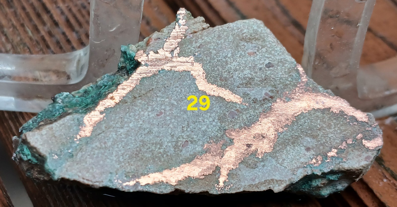 Native Michigan Copper Ore Specimen With Chrysocolla From The Osceola Mine.