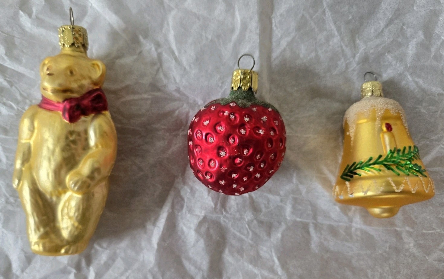 Vtg Blown Glass Christmas Ornaments Old World Germany And Czech Republic 3 Lot
