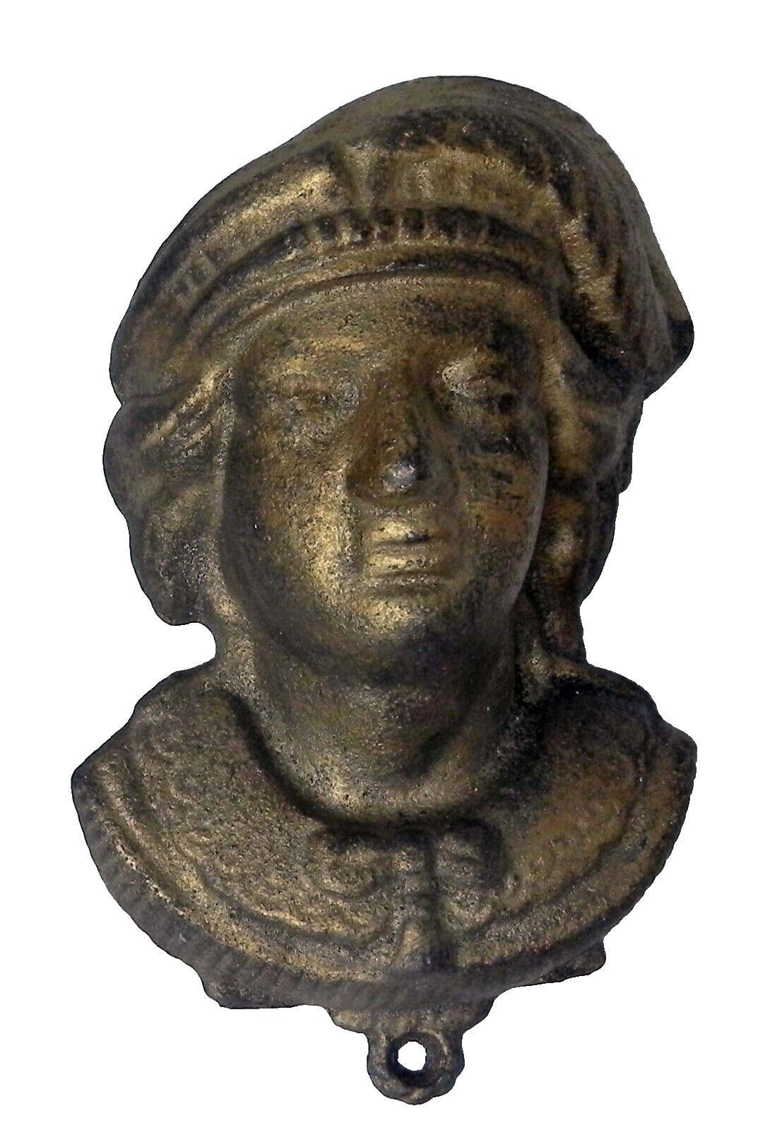 Antique Christopher Columbus Match Holder Safe Columbian Cast Iron Figure