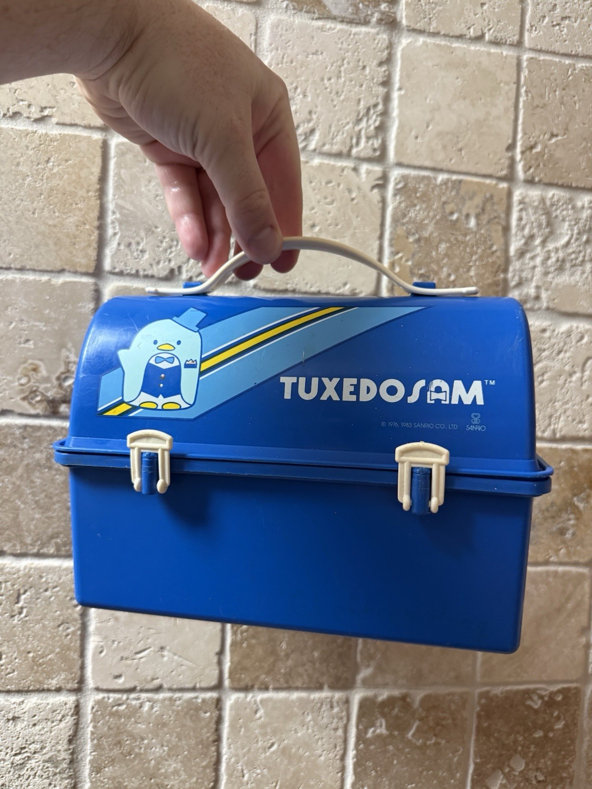 Tuxedo Sam Blue Retro Lunchbox Vintage Sanrio 1983 Hello Kitty 80s Kids