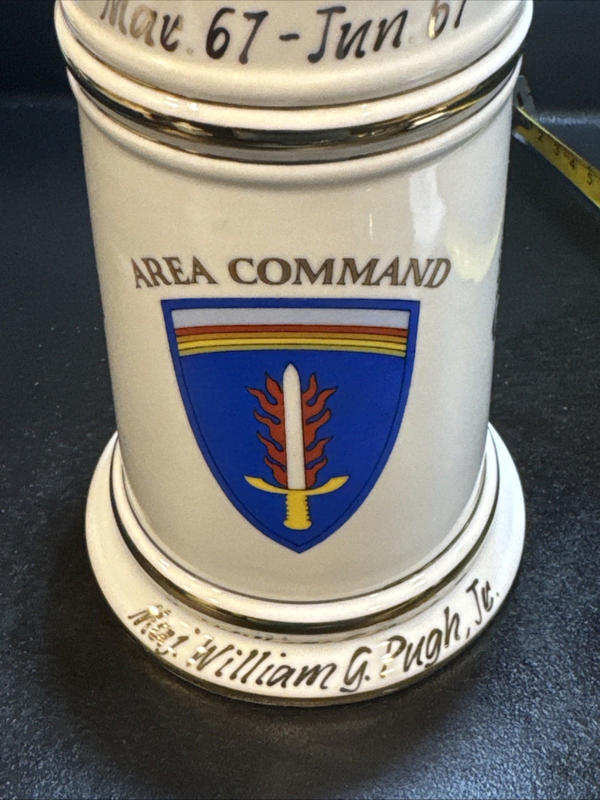 Vintage 1967 U.S. Army Europe USAREUR Beer Stein - Munich Germany Area Command Vintage 1967 U.S. Army Europe USAREUR Beer Stein - Munich Germany Area Command