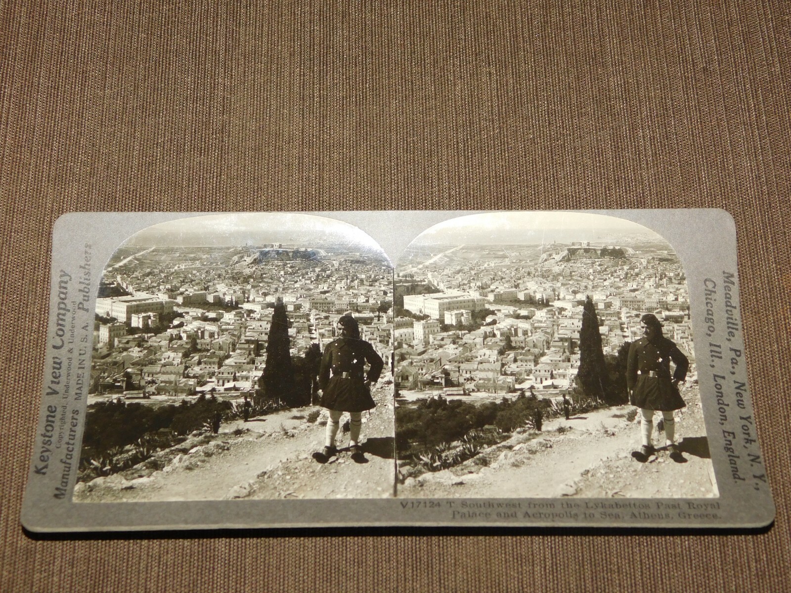 VINTAGE STEREOVIEW STEREOSCOPES CARD LYKABETTOS ACROPOLIS ATHENS GREECE VINTAGE STEREOVIEW STEREOSCOPES CARD LYKABETTOS ACROPOLIS ATHENS GREECE