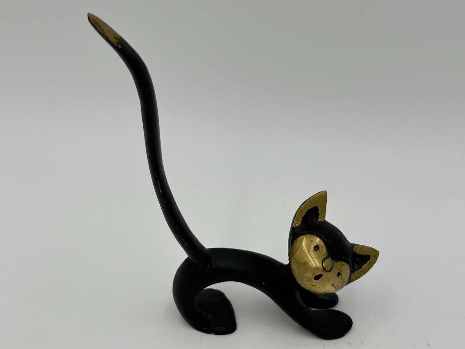 Walter Bosse Vintage Mid Century Modern Brass Cat Figurine