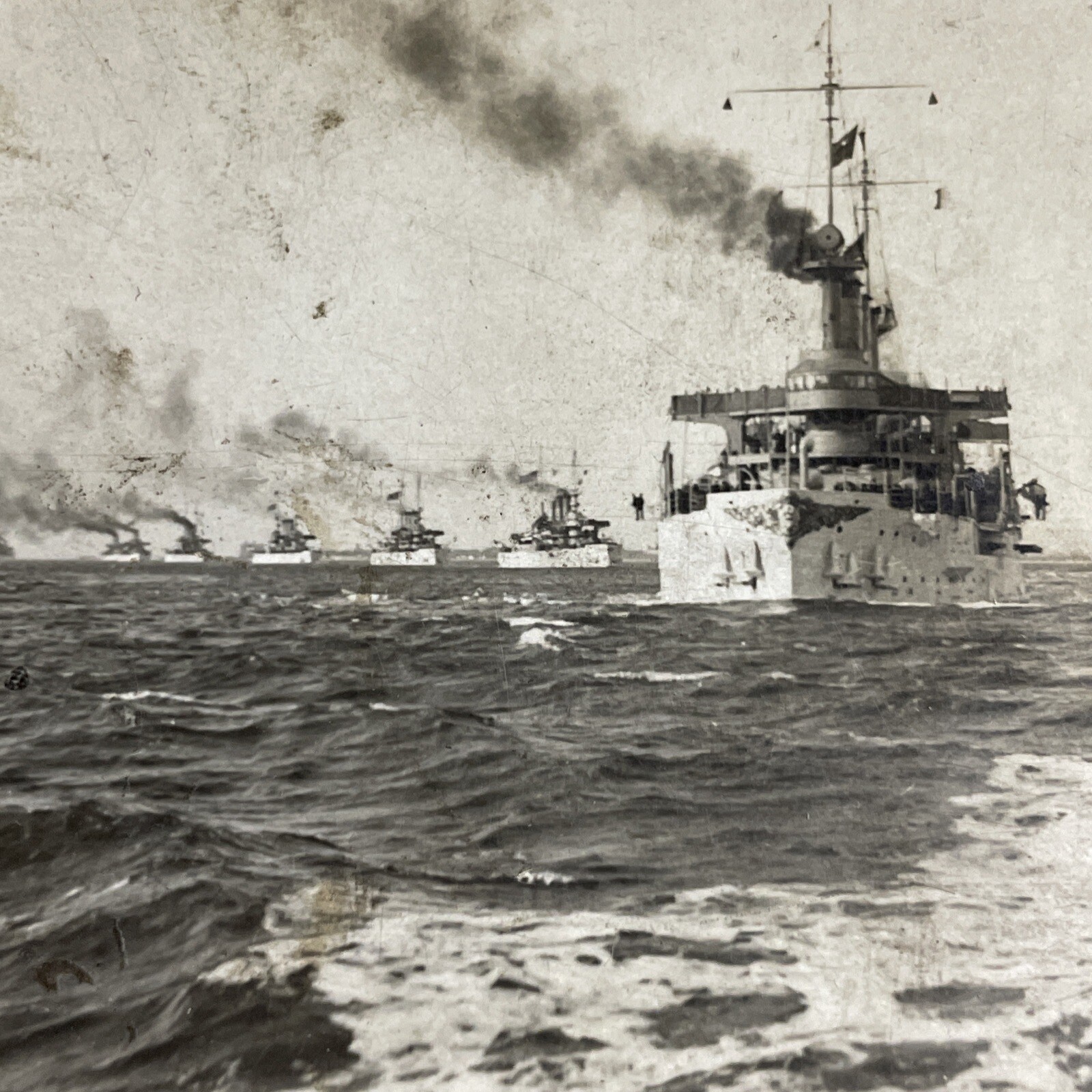 Battleship Fleet Stereoview Keystone View Co. Hampton Roads VA 1919 Naval