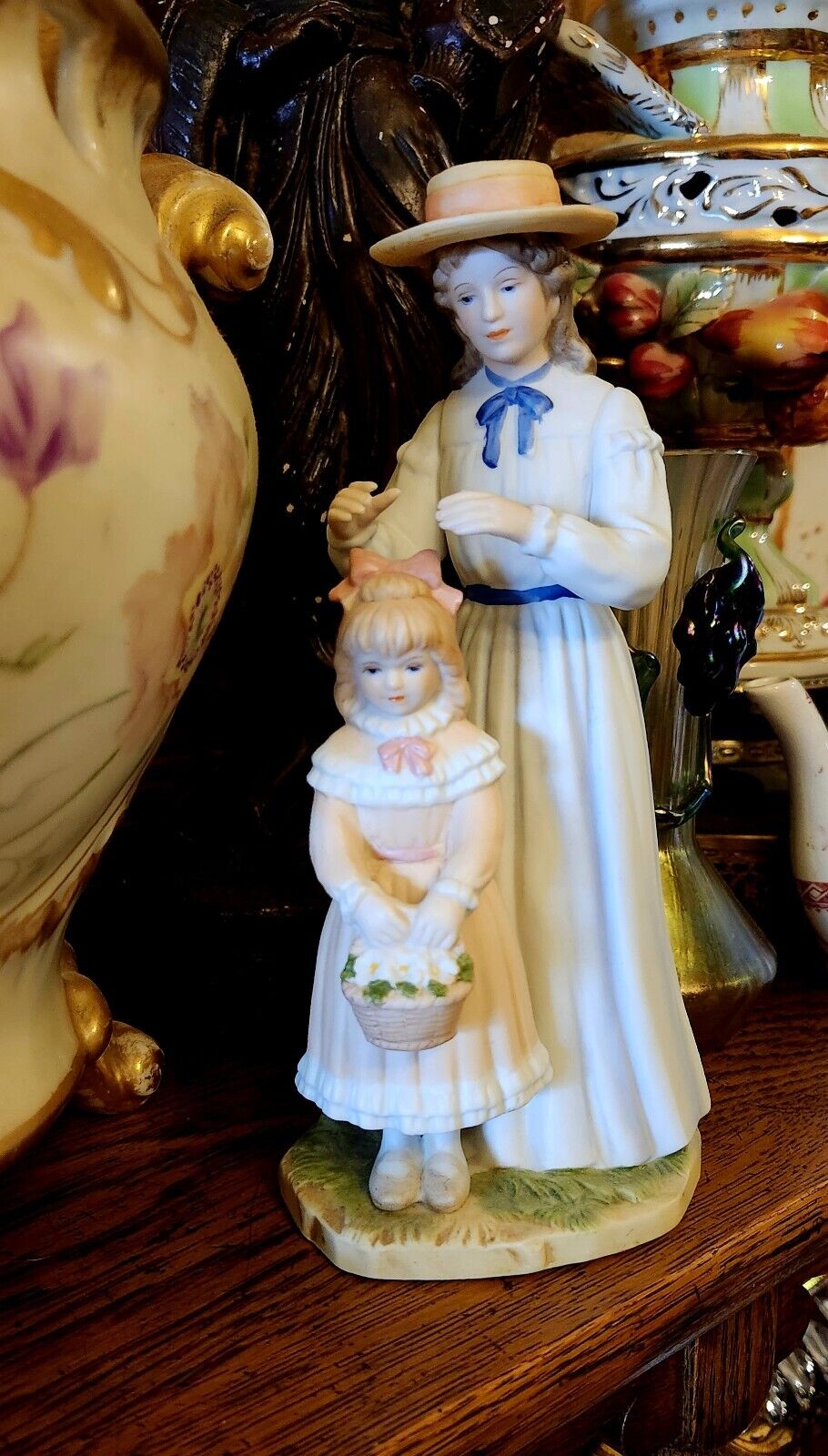 Vintage Homeco Ready For Church Mother And Daughter Figurine 8 Inches Rare Find