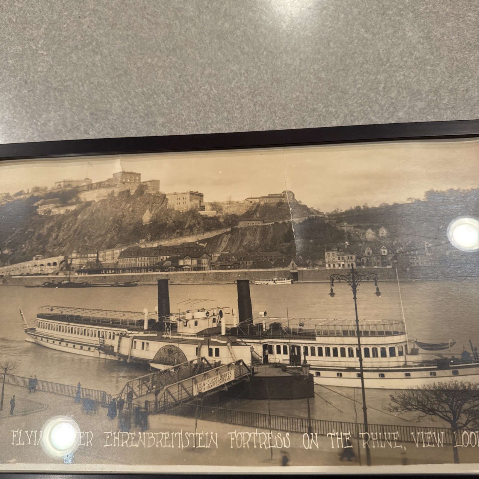 1919 WW1 stars & Stripes Ehrenbreitstein fortress Coblenz Germany ORIGINAL boats 1919 WW1 stars & Stripes Ehrenbreitstein fortress Coblenz Germany ORIGINAL boats