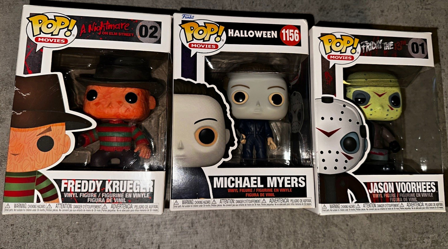 Funko Pop Movies Vinyl Figure Lot of 3 Freddy Krueger Myers Jason