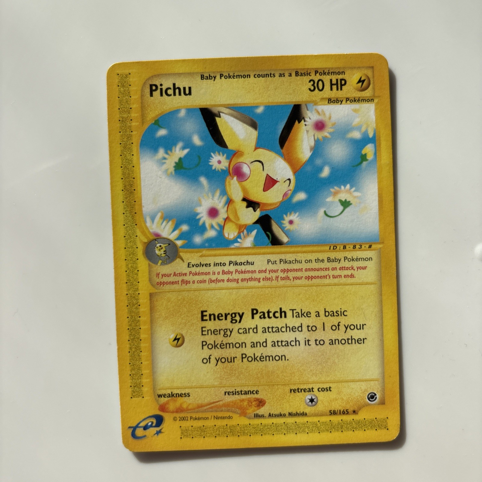 Pokemon Cards TCG: Pichu 58/165 - Non Holo Rare E Series Vintage 2002