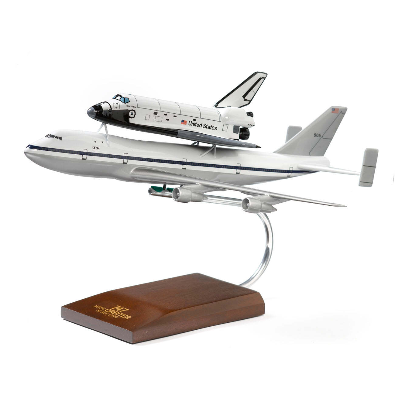NASA Boeing 747 + Space Shuttle Discovery Desk Display Model 1/200 SC Airplane