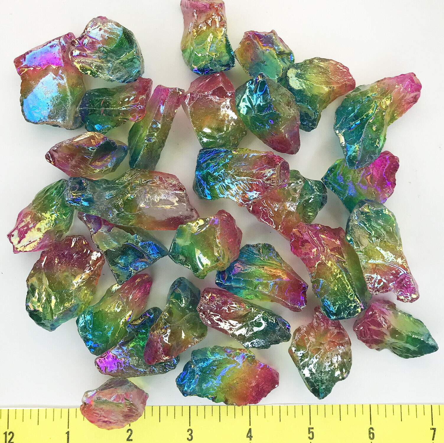 QUARTZ Colorful Rainbow Crystals large amazing rainbow aura crystals - 1 lb.