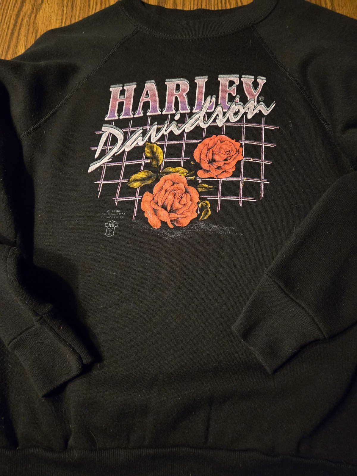 Womens Vintage Harley Davidson Sweatshirt 3d Emblem 1986 Size M