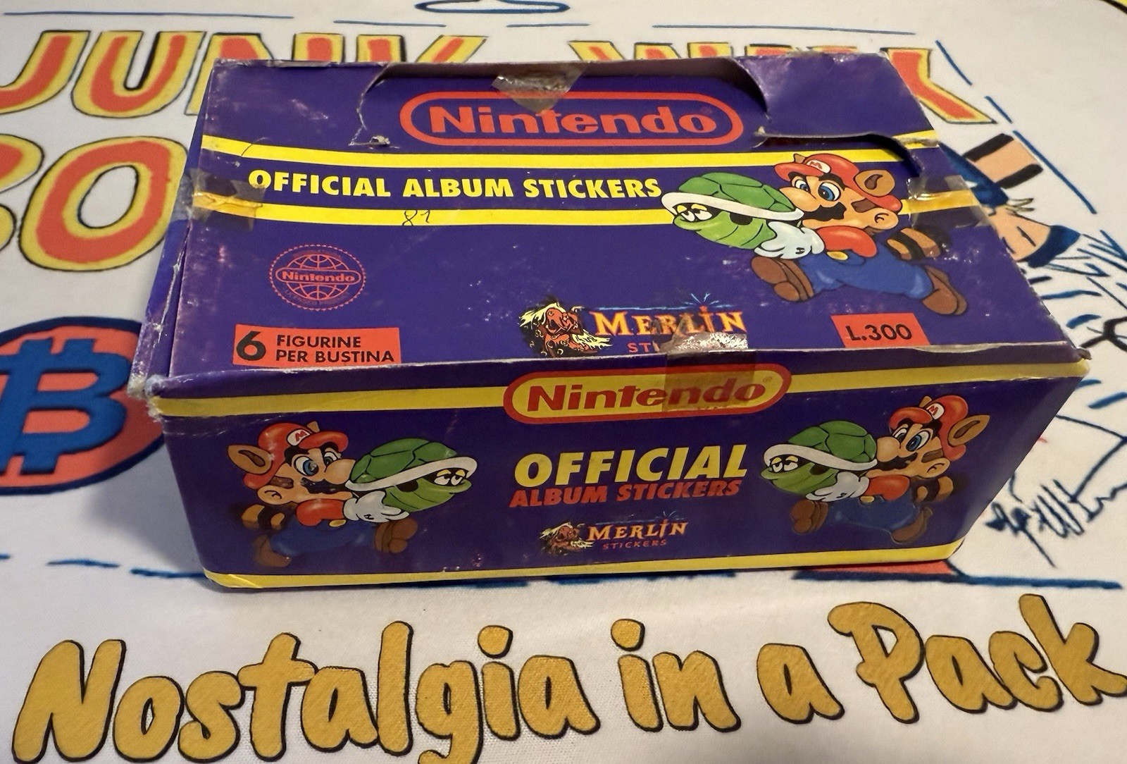 (1) Sealed Box With 100 Packs 1992 Merlin Nintendo Stickers From Europe Rare