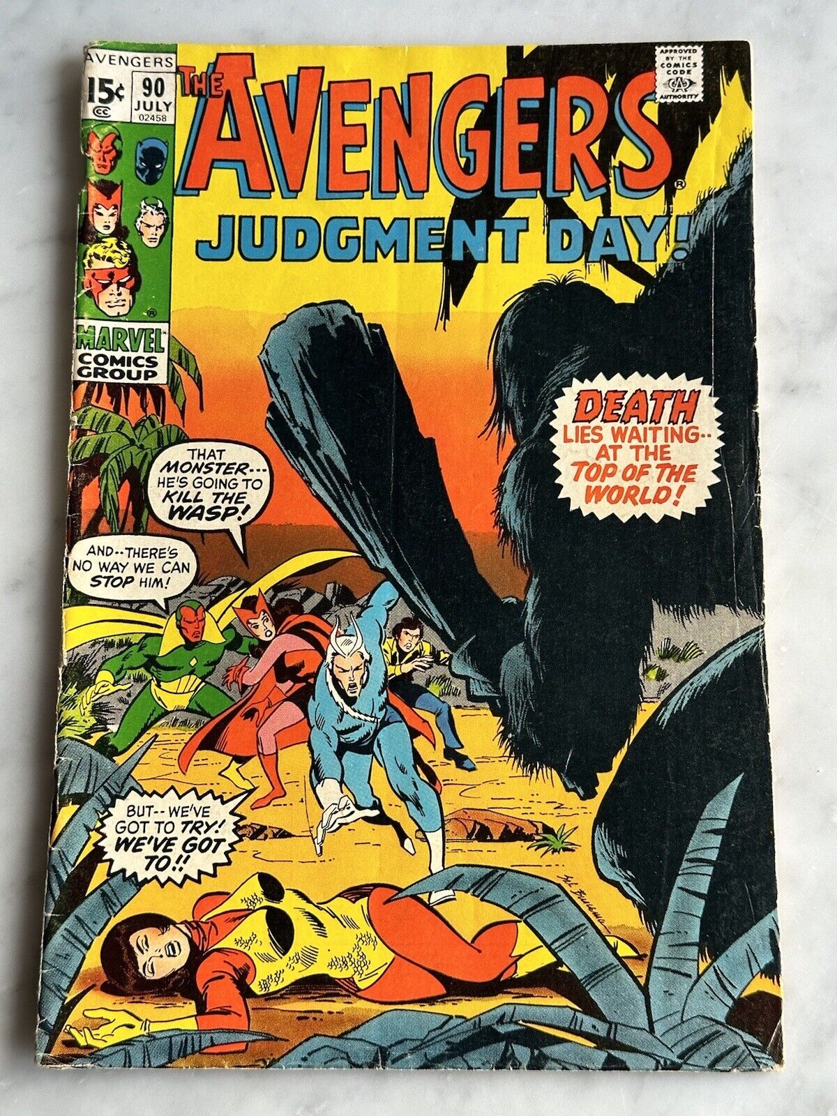 Avengers #90 Kree-Skrull War Pt 2  - Buy 3 for  (Marvel, 1971) AF