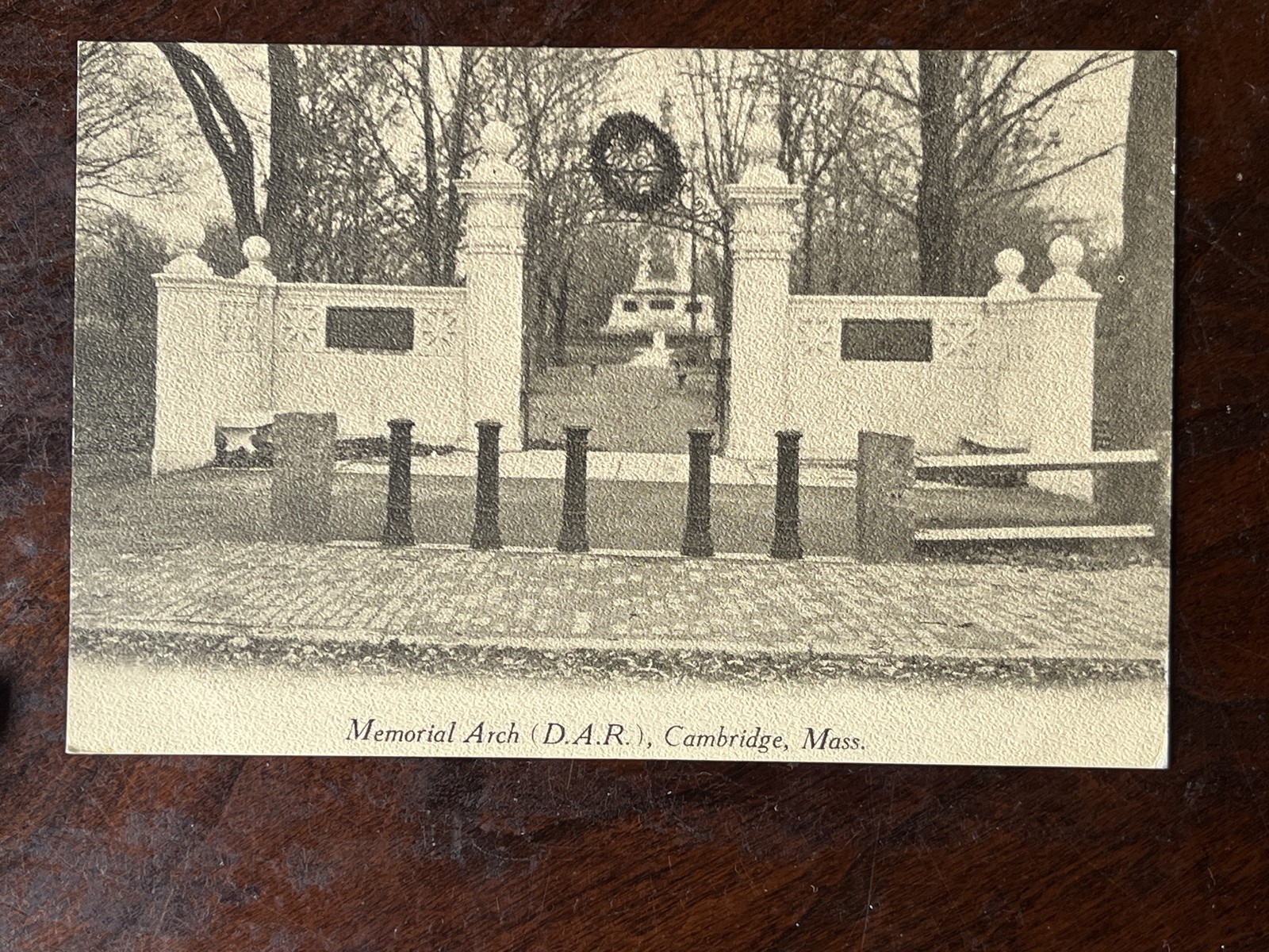 Memorial Arch DAR Cambridge MA Middlesex Co Postcard Unposted