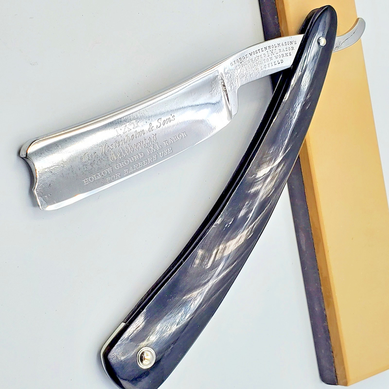 Antique WOSTENHOLM & SON'S IXL Straight Razor 7/8 FOR BARBERS USE HONED RESTORED