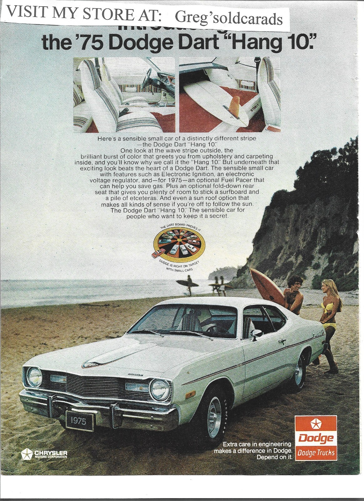 Original 1975 Dodge Dart vintage print ad: 