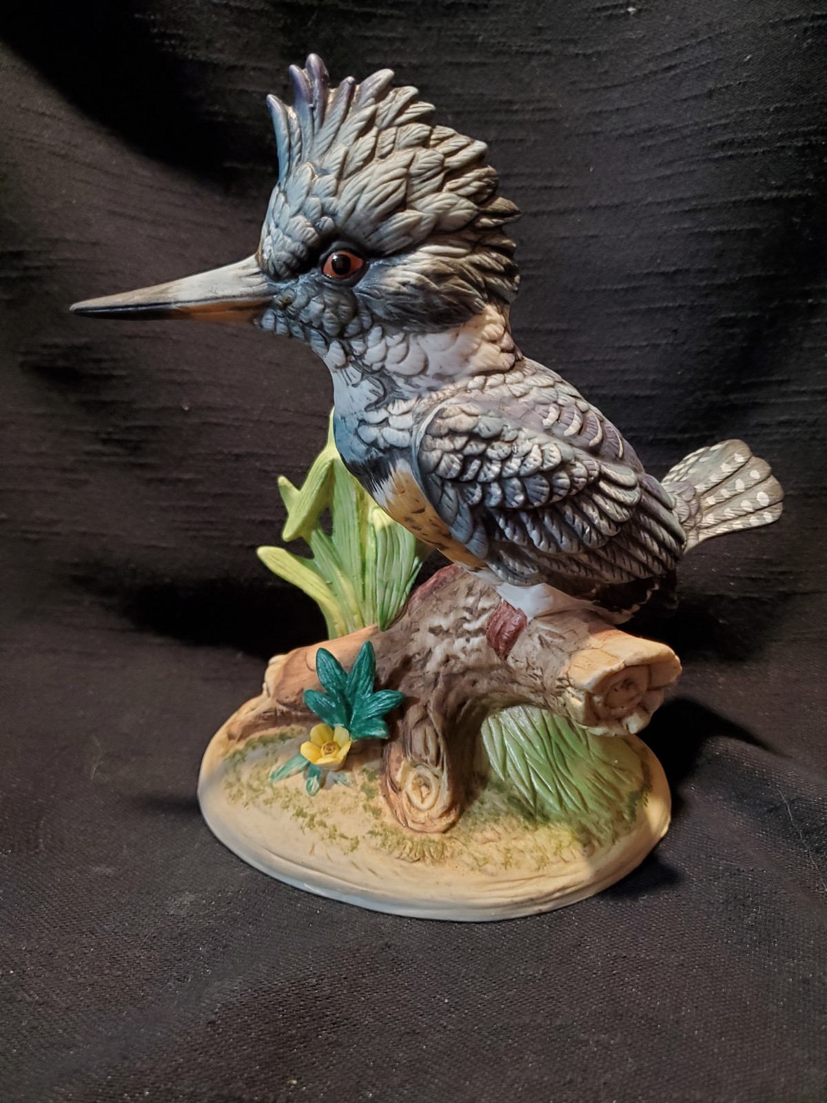 Vintage Royal Crown J Byron Porcelain Belted Kingfisher Figurine Life Size 1984