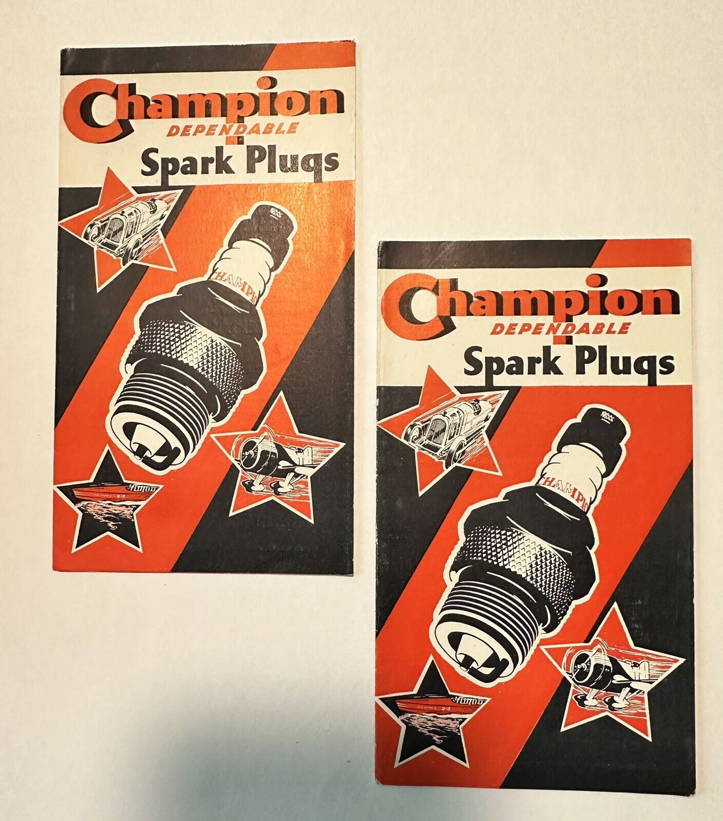 1933 Champion Spark Plug Advertising Brochures Racing Marine Motorcycles Planes 