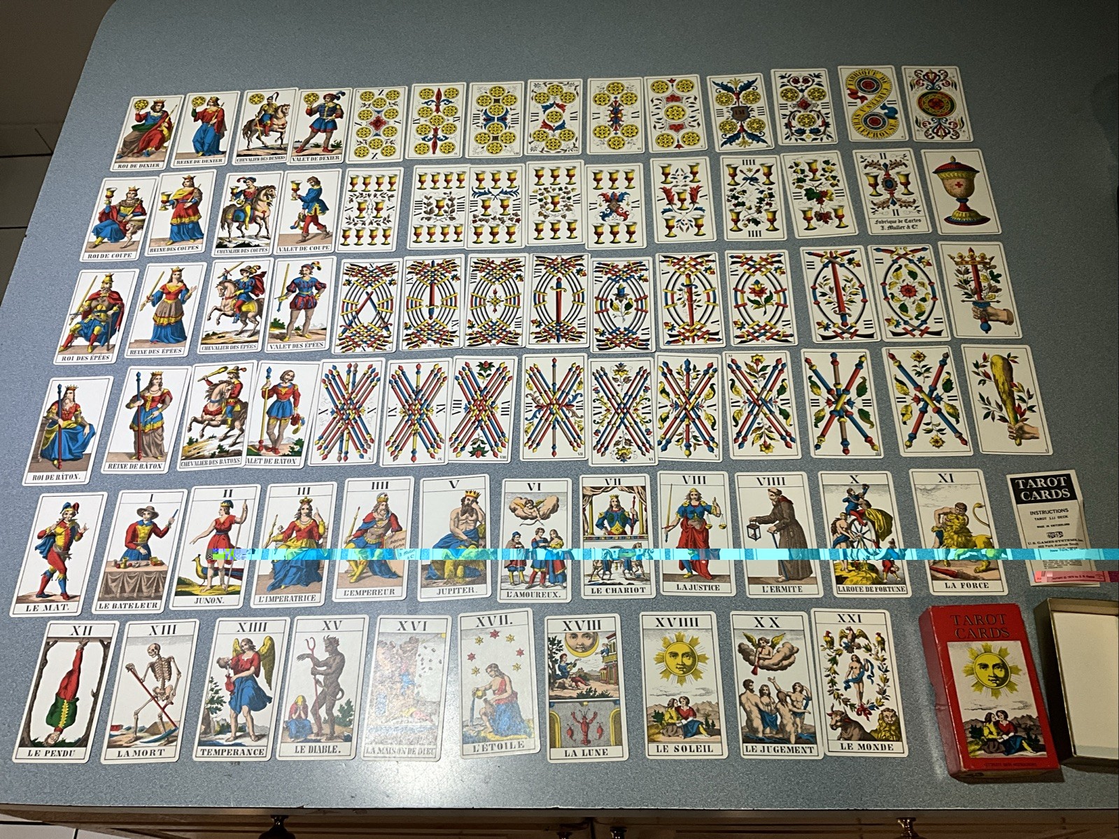 Vintage Tarot Cards 1JJ Deck 1970 AG Muller Made in Switzerland Complete 78 Card Vintage Tarot Cards 1JJ Deck 1970 AG Muller Made in Switzerland Complete 78 Card