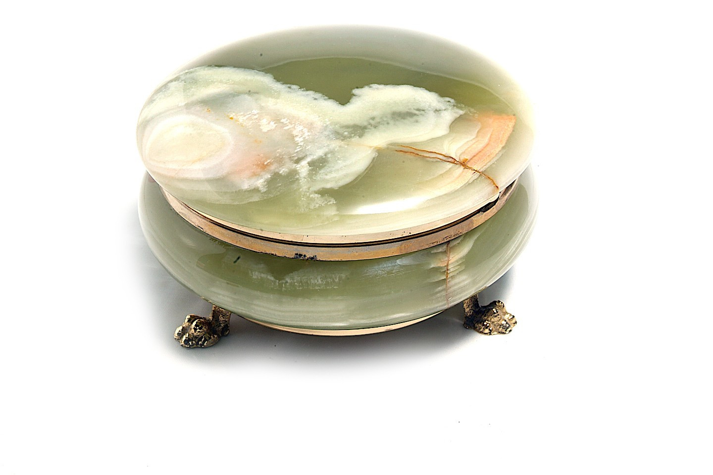 VINTAGE 1950s G.S.E. OTTONE GARANTITO ONYX ALABASTER MARBLE JEWELLERY BOX 