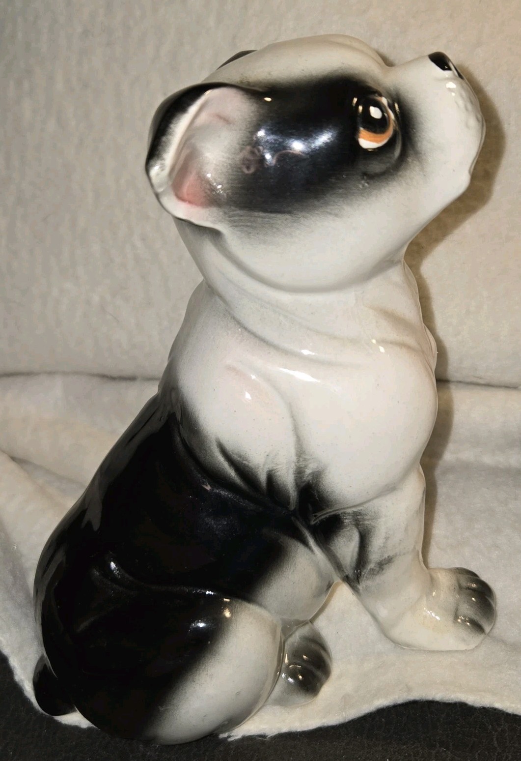 Vintage Ceramic Boston Terrier Dog Figurine Japan