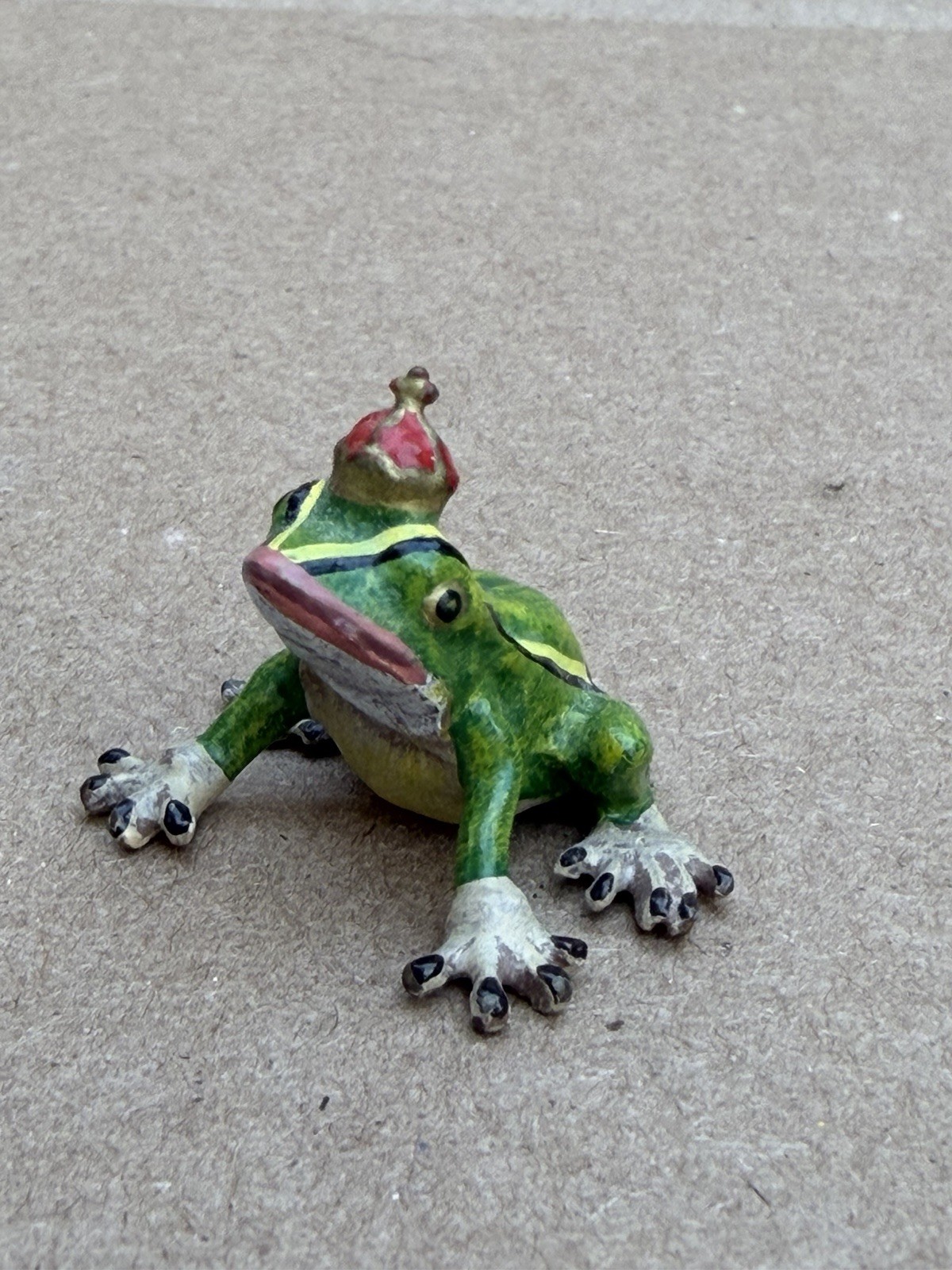 Antique Cold Painted Vienna Bronze Frog Prince - Signed/Marked