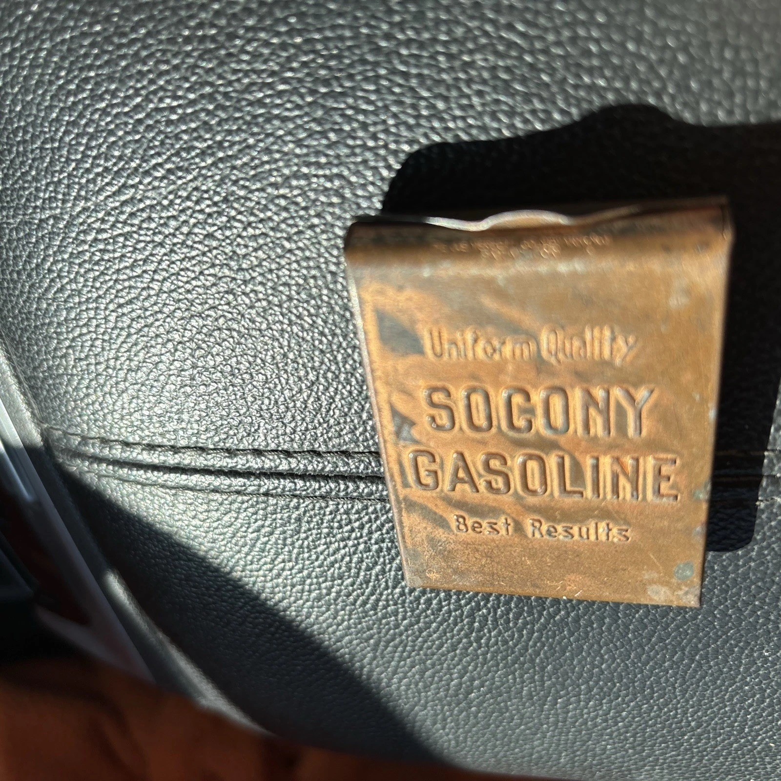 Antique 1920s SOCONY Gasoline Metal Matchbook Cover Petroleum Advertising