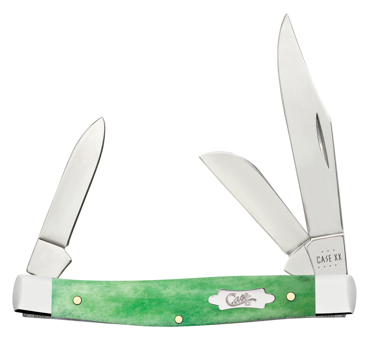 Case XX Knives Medium Stockman Emerald Green Bone 19942 Pocket Knife Stainless
