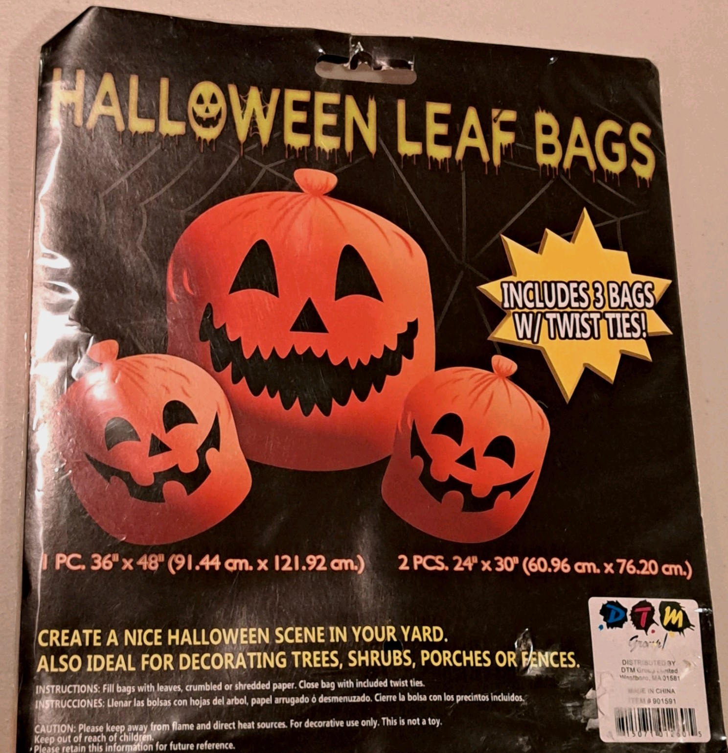 Vintage Halloween Leaf Bags Fall Lawn Decorations 