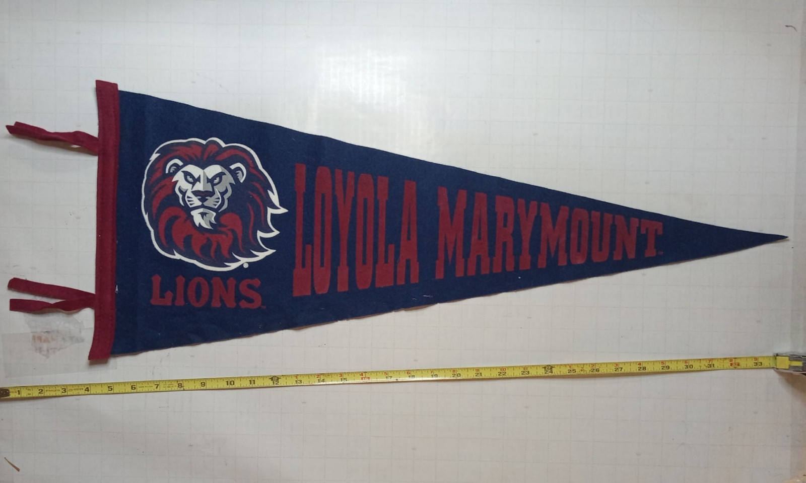 Vintage All Felt Loyola Marymount Pennant 30” Collegiate Pacific Made in USA