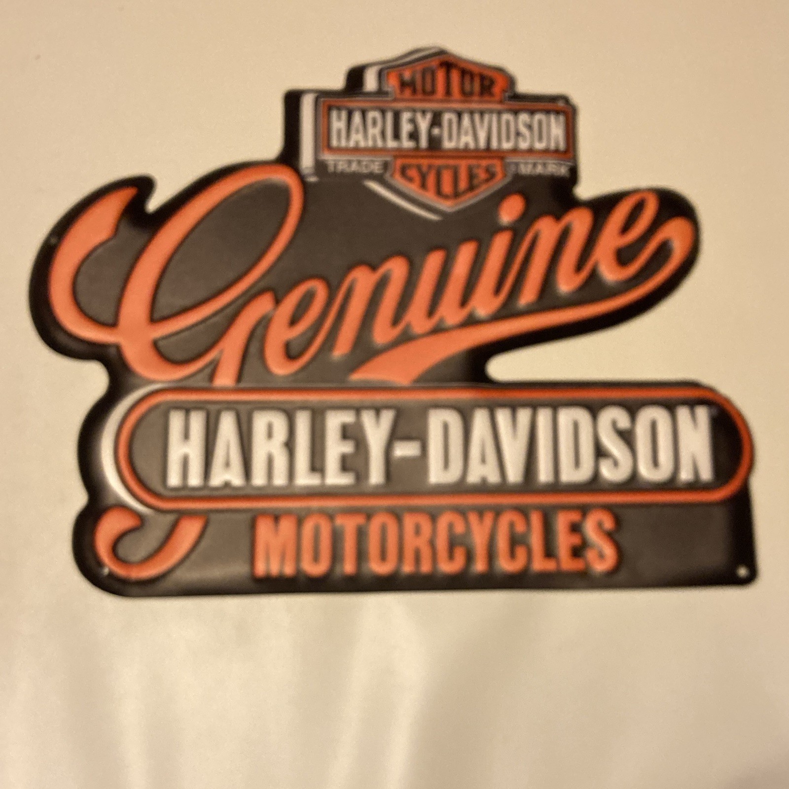 Harley-Davidson Motorcycles Genuine Metal Sign Black Orange