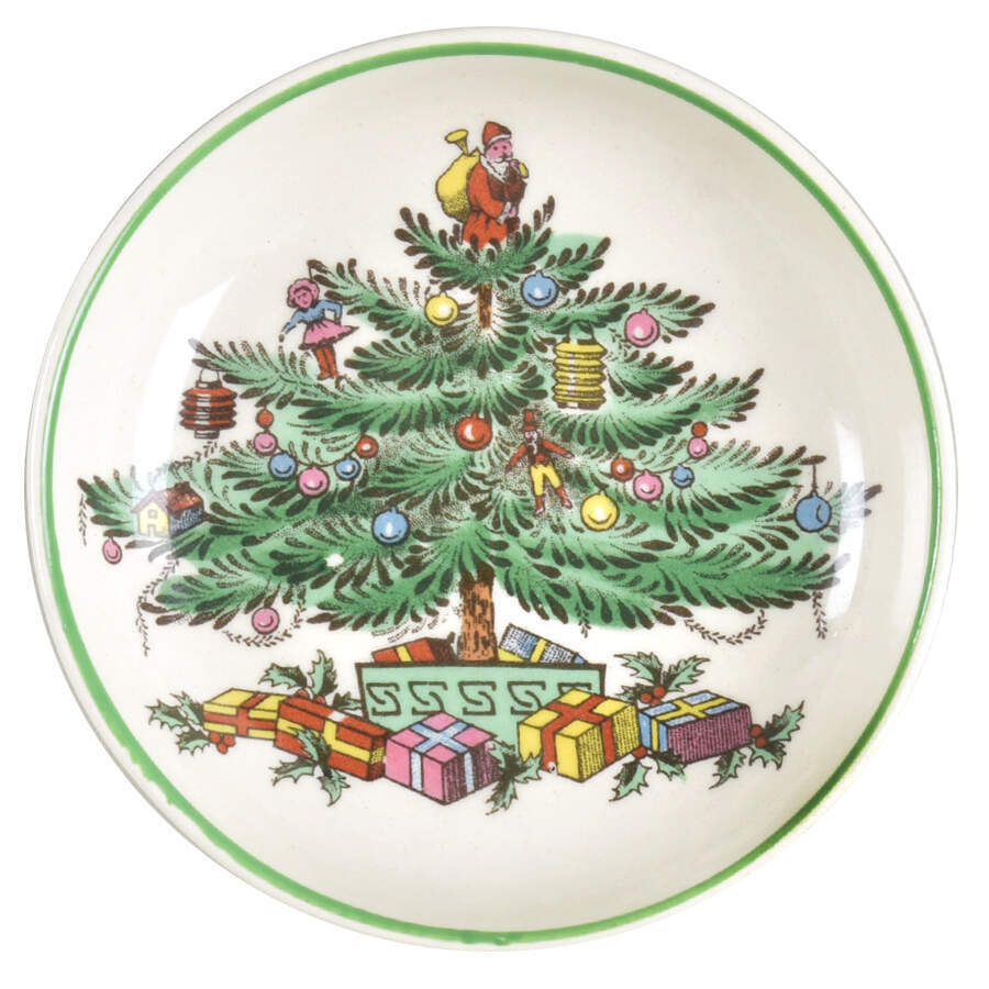Spode Christmas Tree-Green Trim Butter Pat 677210