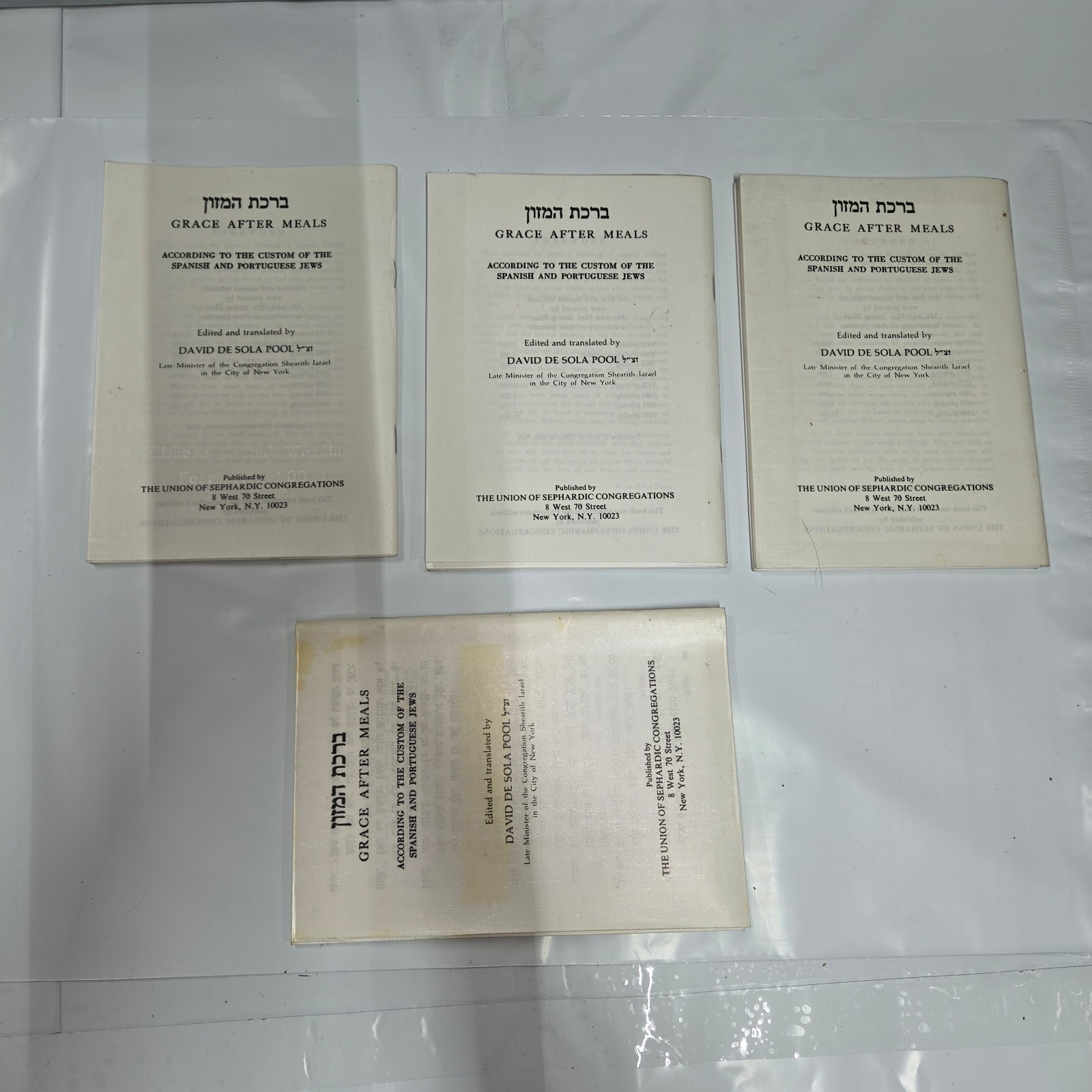 Lot of 4 Grace After Meals Booklets Sephardic Jewish Prayer Hebrew English