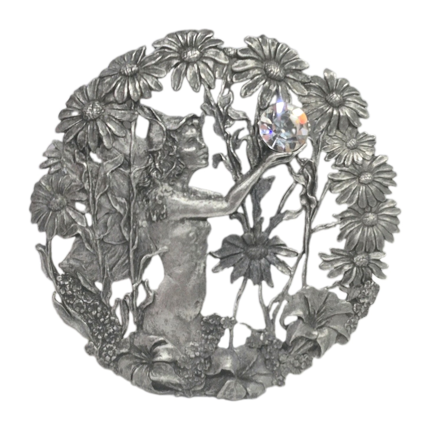 VTG. RAWCLIFF PEWTER LID - NOUVEAU ART - 3 1/4\