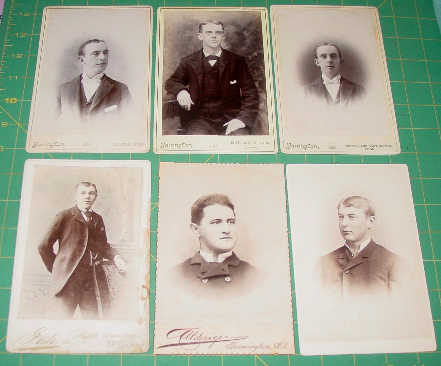 Vintage Cabinet Card Collection of 6 antique photos Young Men Boys Portraits