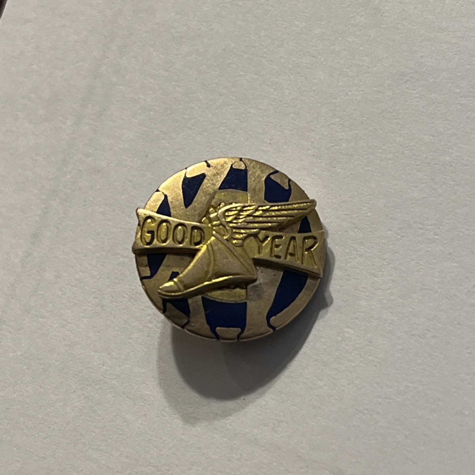 Vintage Goodyear 15 Yr Employee Service Pin Gold & Black Metal