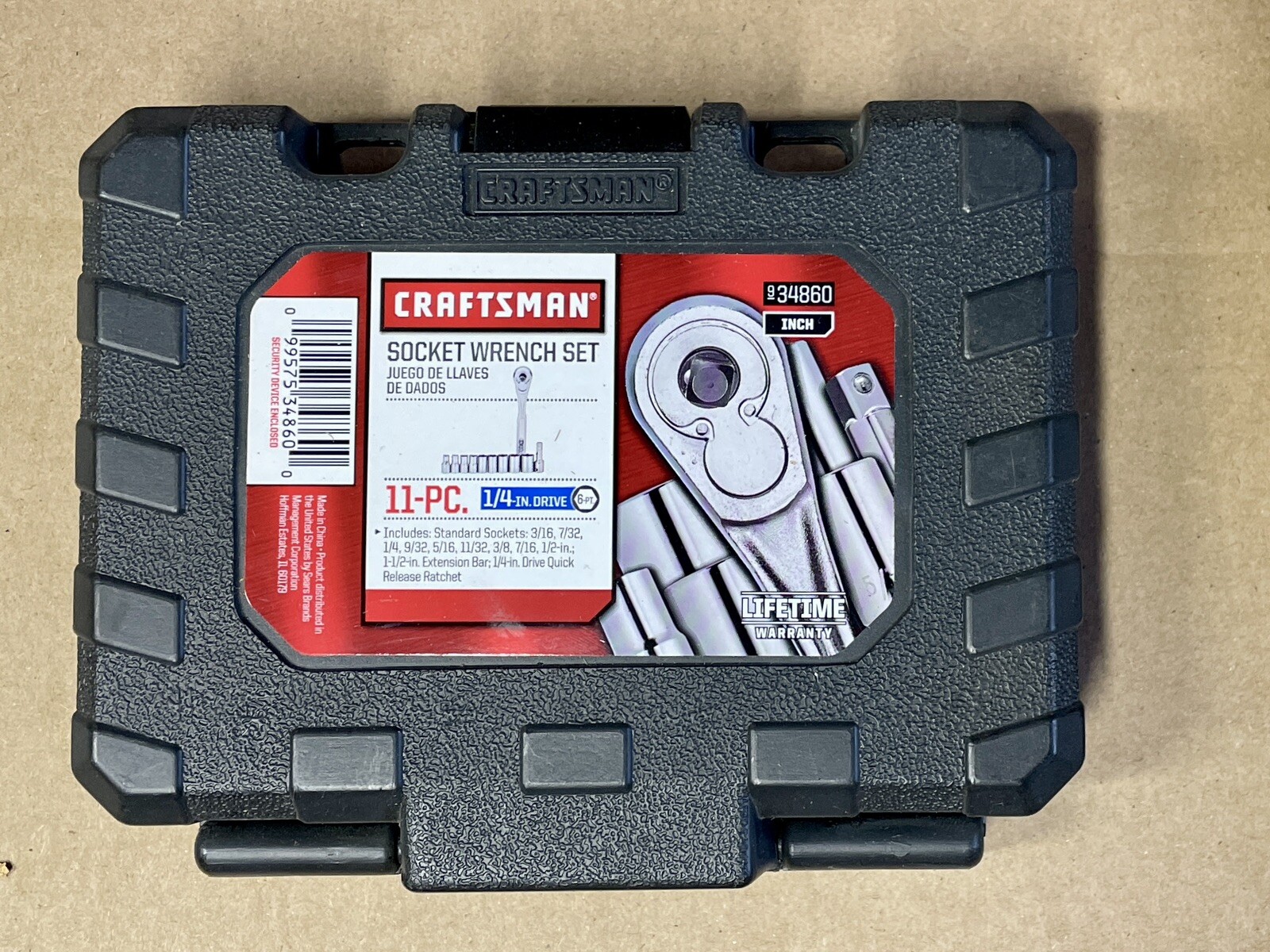 NOS 34860 Craftsman 11 Pc. Drive Socket Ratchet Wrench Quick Release Inch Set