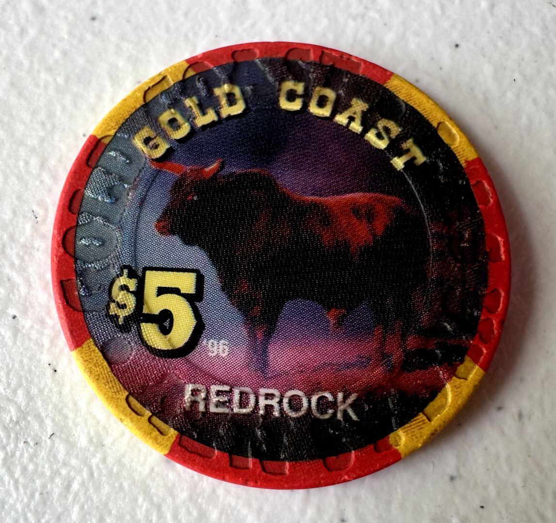Gold Coast Casino $5 Las Vegas RedRock 1987 Bull of the Year chip