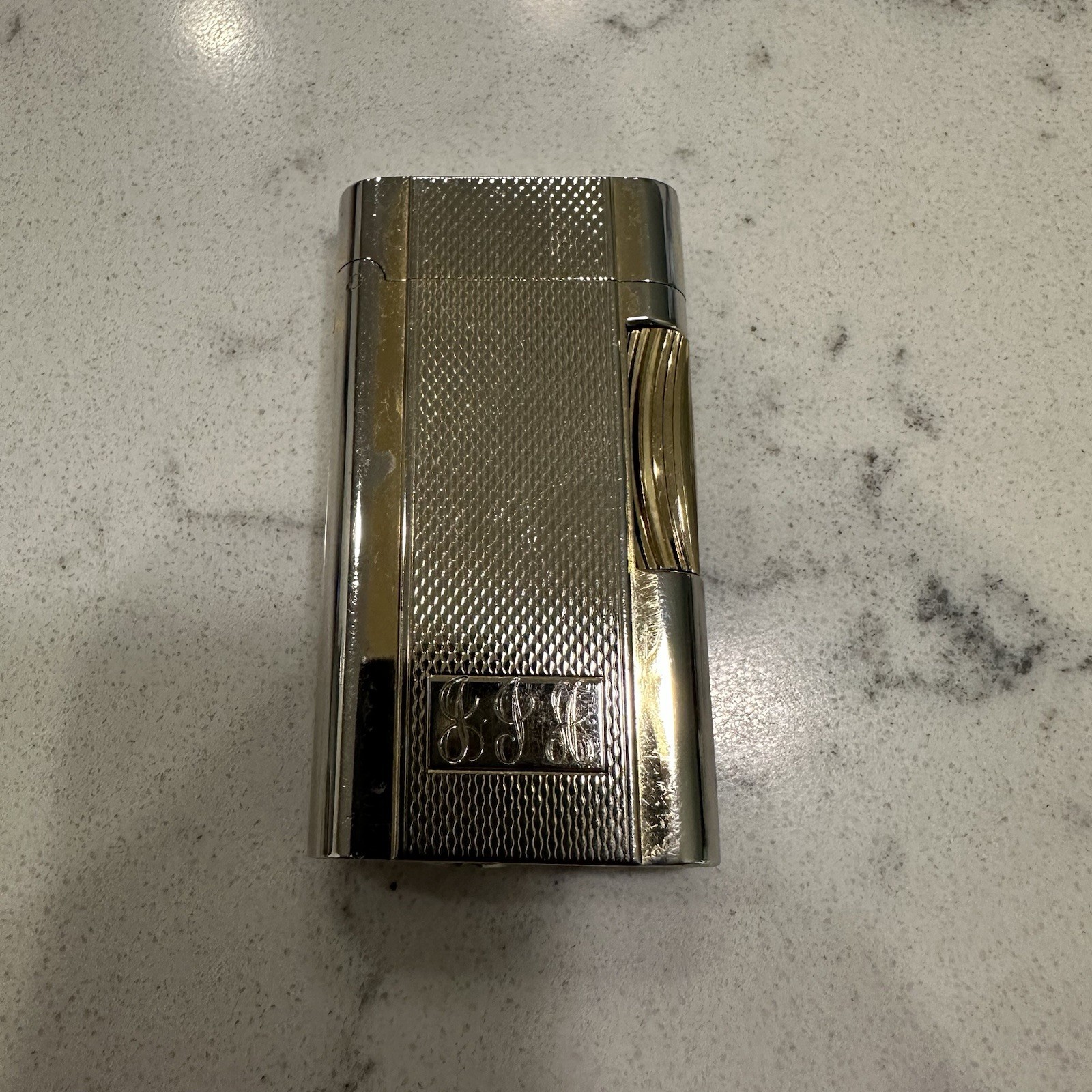 Vintage Zippo Contempo Butane Lighter Gold tone Engraved