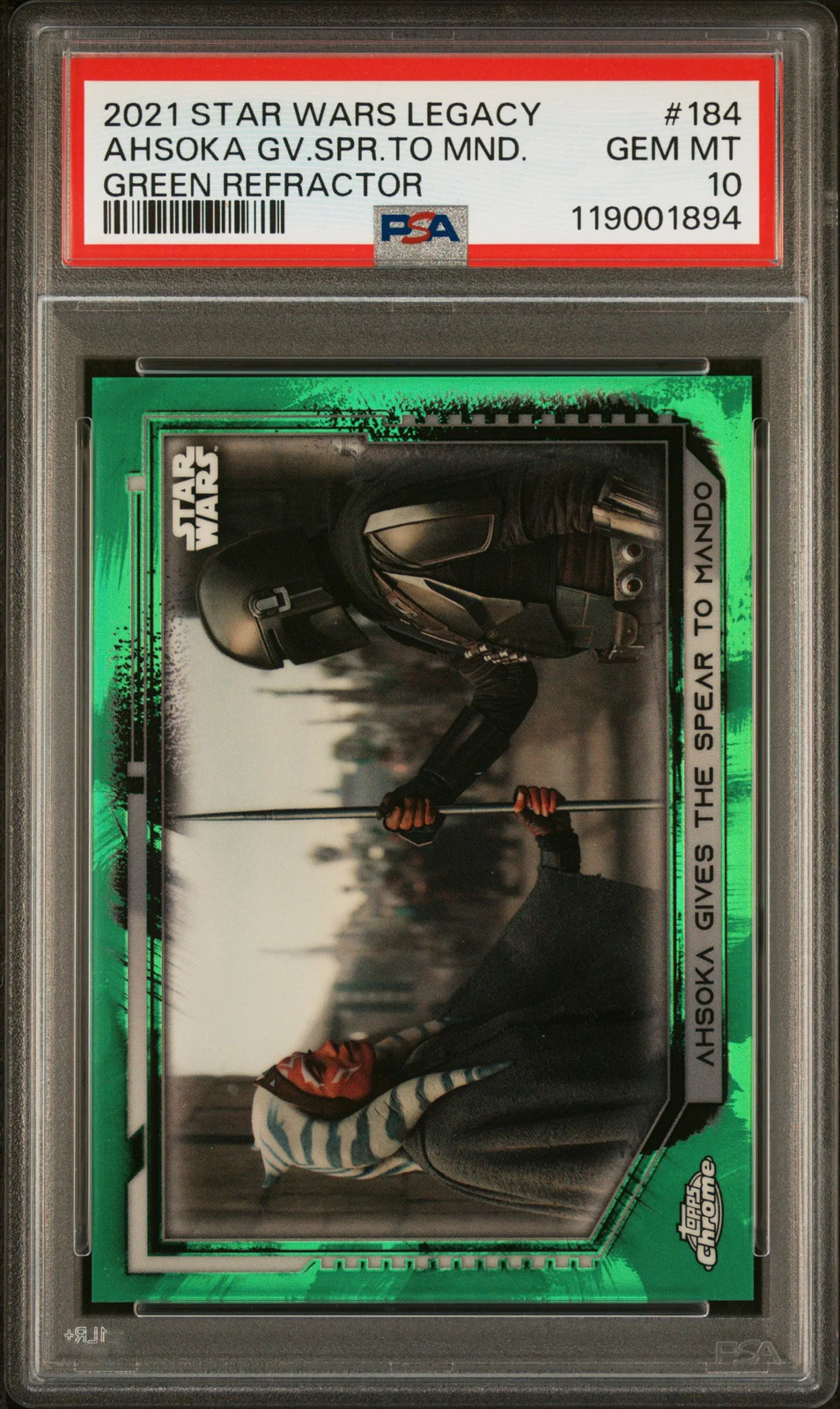 2021 Topps Chrome Star Wars Legacy Ahsoka Mando GV. SPR. To MND. /50 #184 PSA 10