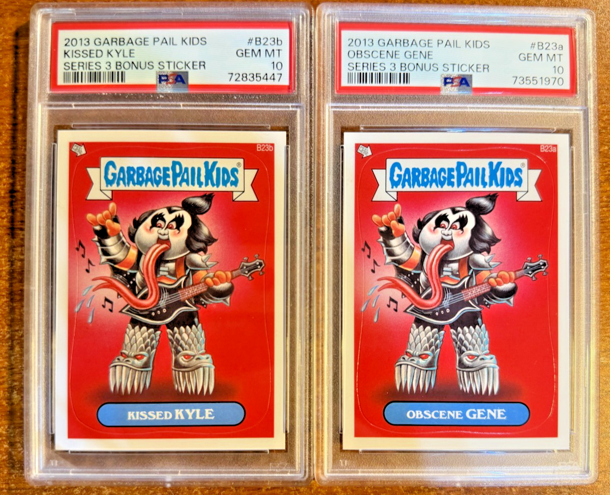 OBSCENE GENE/KISSED KYLE 2013 Garbage Pail Kids BNS3 Bonus B23ab PSA 10 \ KISS
