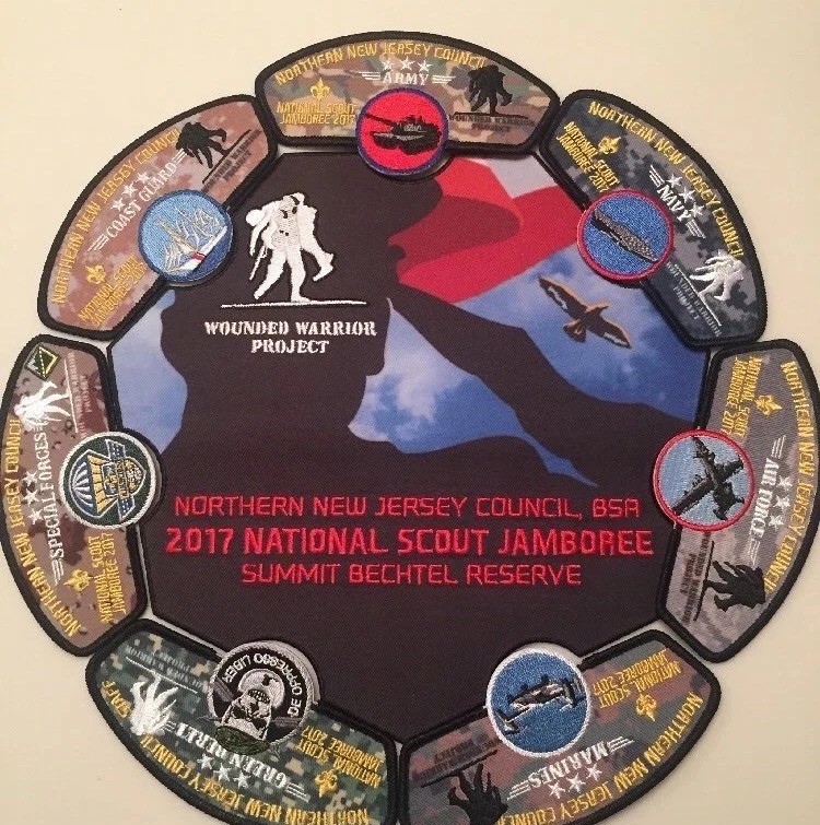 Mint 2017 National Jamboree 8 Piece JSP Northern New Jersey Wounded Warrior Set