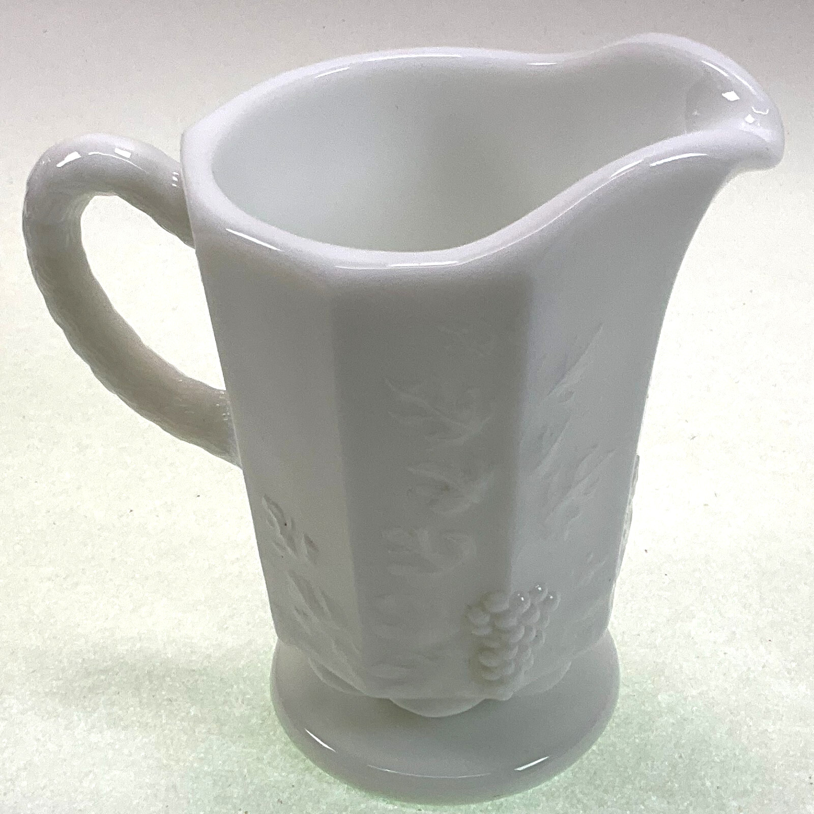 Westmoreland Paneled Grape Milk Glass Creamer Vintage 4 3/4\