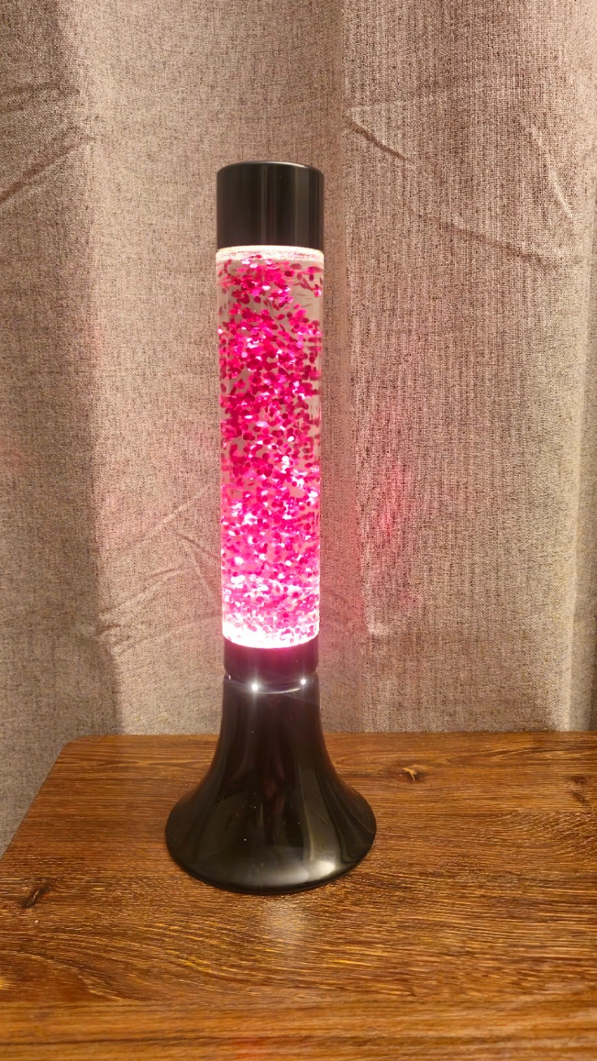 Vintage Oozy Glo Glitter Lamp Stardust Ruby Glitter Globe 15\