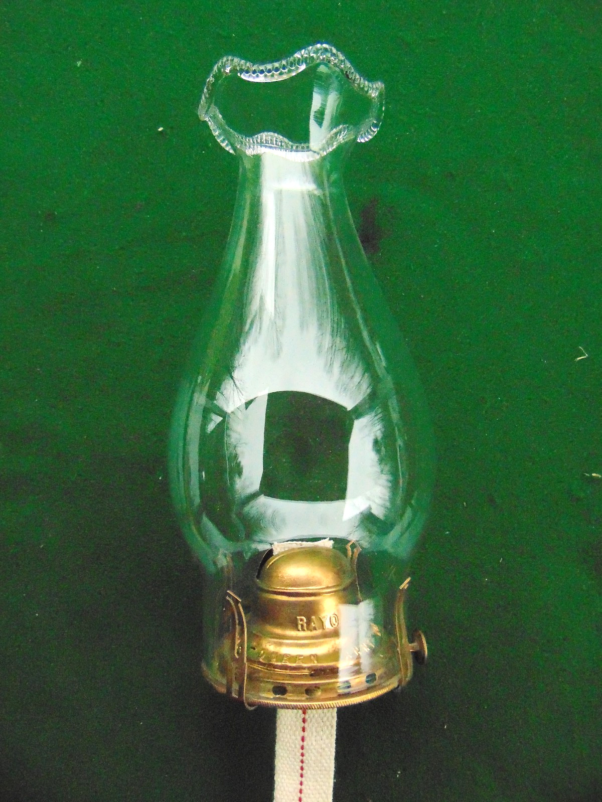 VTG Brass RAYO Queen  NO. 2 Oil Lamp Brass Burner, Wick & P-Top 9\