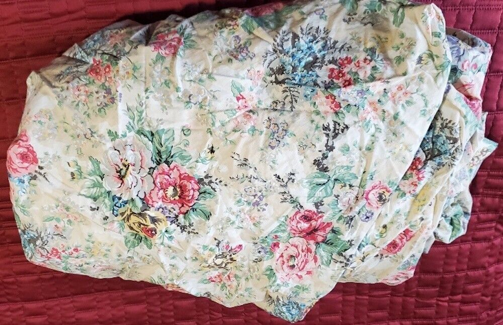 Vintage Ralph Lauren Brittany Floral Fitted Sheet, KING; EXC/HTF Made in USA