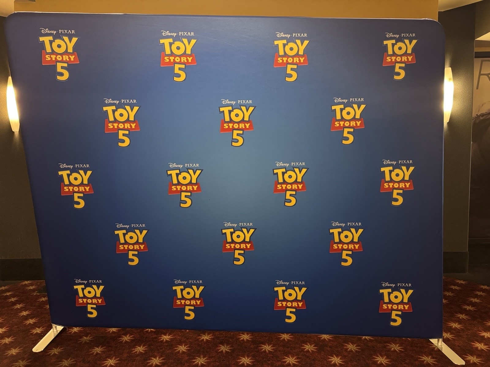 Disney Pixar Toy Story 5 Blue Promotional Advertising Display Backdrop 2026 Disney Pixar Toy Story 5 Blue Promotional Advertising Display Backdrop 2026