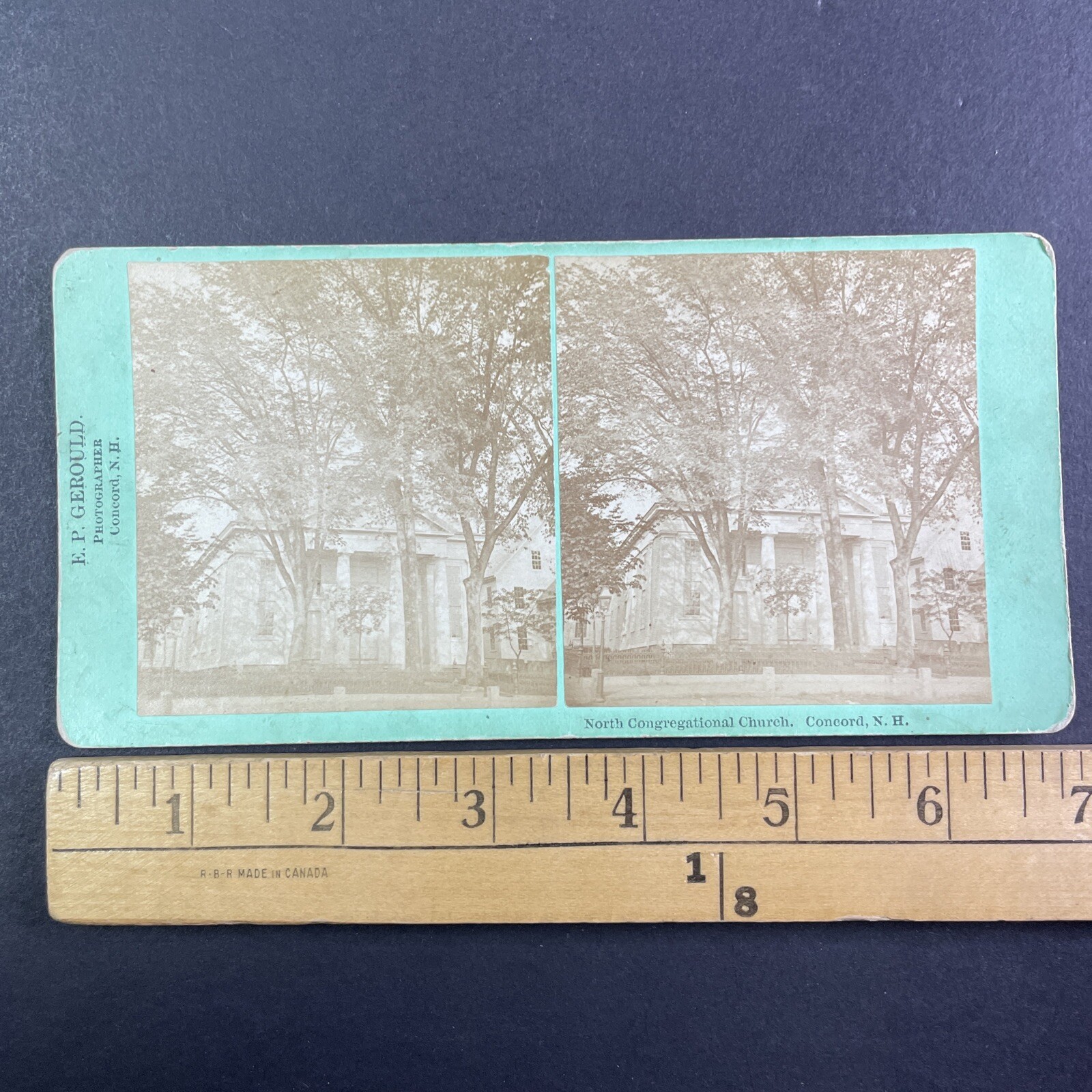 North Congregational Church Stereoview E. P. Gerould Concord NH 1870s