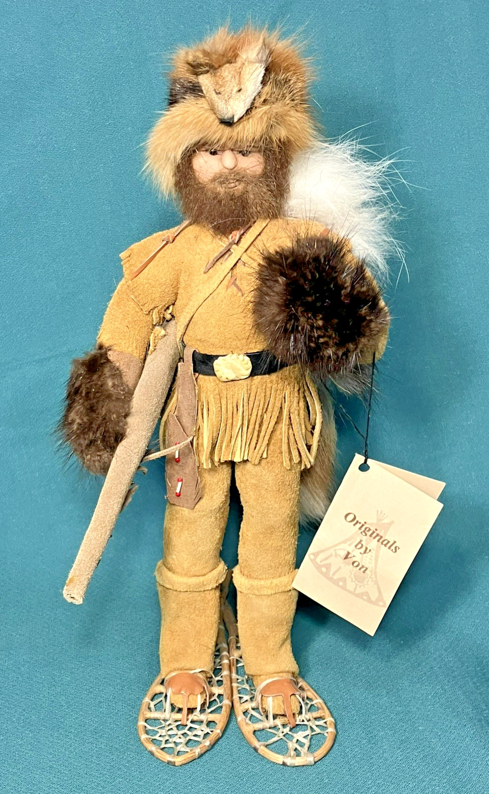Vintage Mountain Man Fur Trapper Doll, ORIGINALS by VON, Palmer Alaska, Folk Art