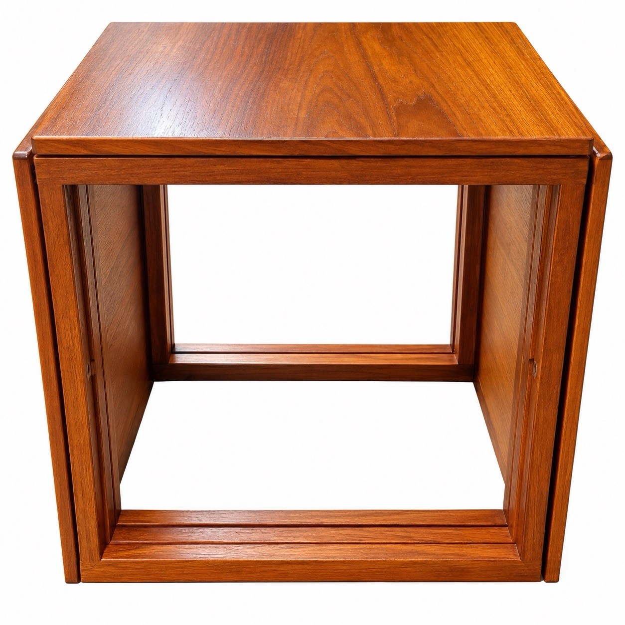 VTG MCM Danish Set Of 3 Nesting Tables Teak Signed Vildbjerg Møbelfabrik Denmark